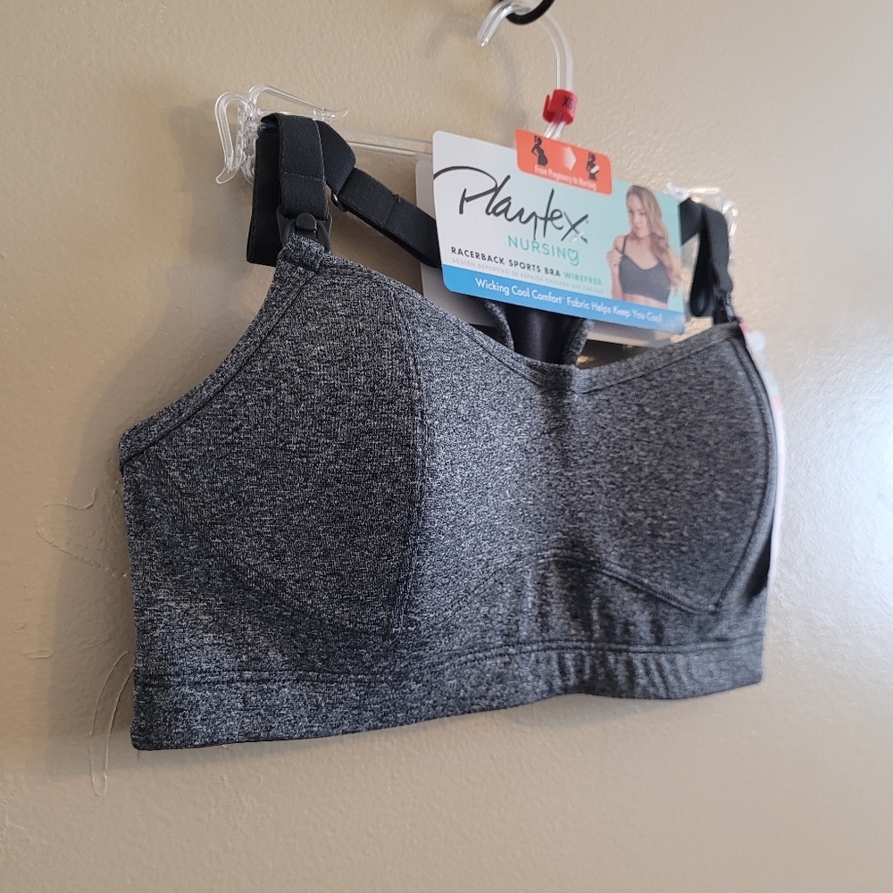 4/$15 SALE Playtex | Nursing Pregnancy Sports Bra Racerback Wireless  X-small - Picture 2 of 7